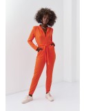 Elegant jumpsuit with long sleeves, orange 25280 - Online store - Boutique